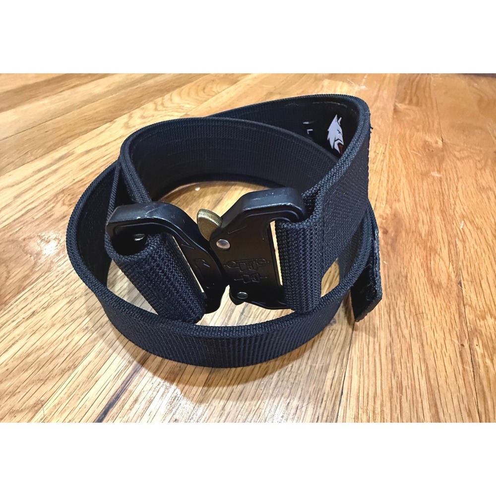 Wolf Tactical Mens Black Nylon EDC Belt Quick Release Metal Buckle‎ Size Large